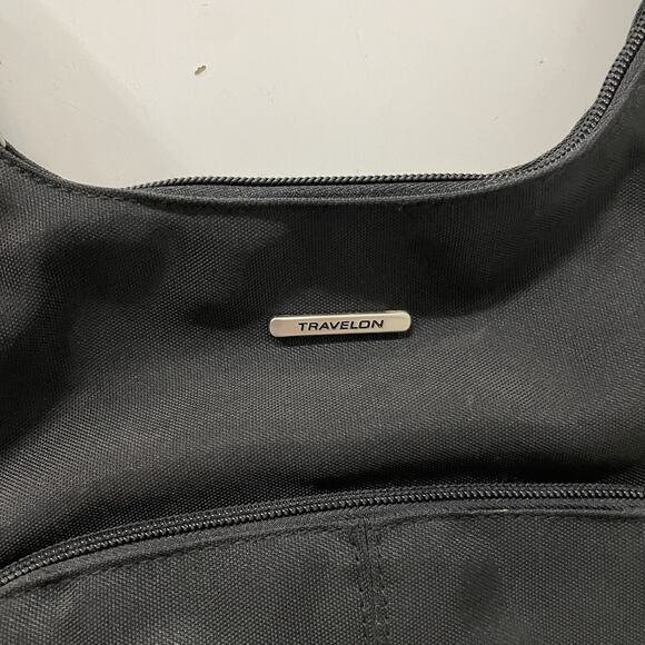 Travelon Anti-Theft Crossbody Messenger Bag Black Nylon RFID Locking Zippers - Picture 3 of 6